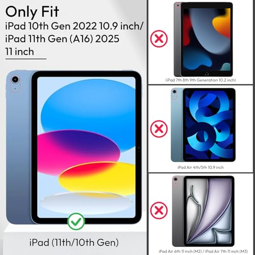 Robustrion Cover for iPad 11th (A16) / 10th Generation Cover Case (2025/2022) [Pencil Holder] (Right Side) [Auto Sleep Wake], Trifold Flip Stand Case for iPad 10th Gen /11th Gen - Marble Lilac - Image 2