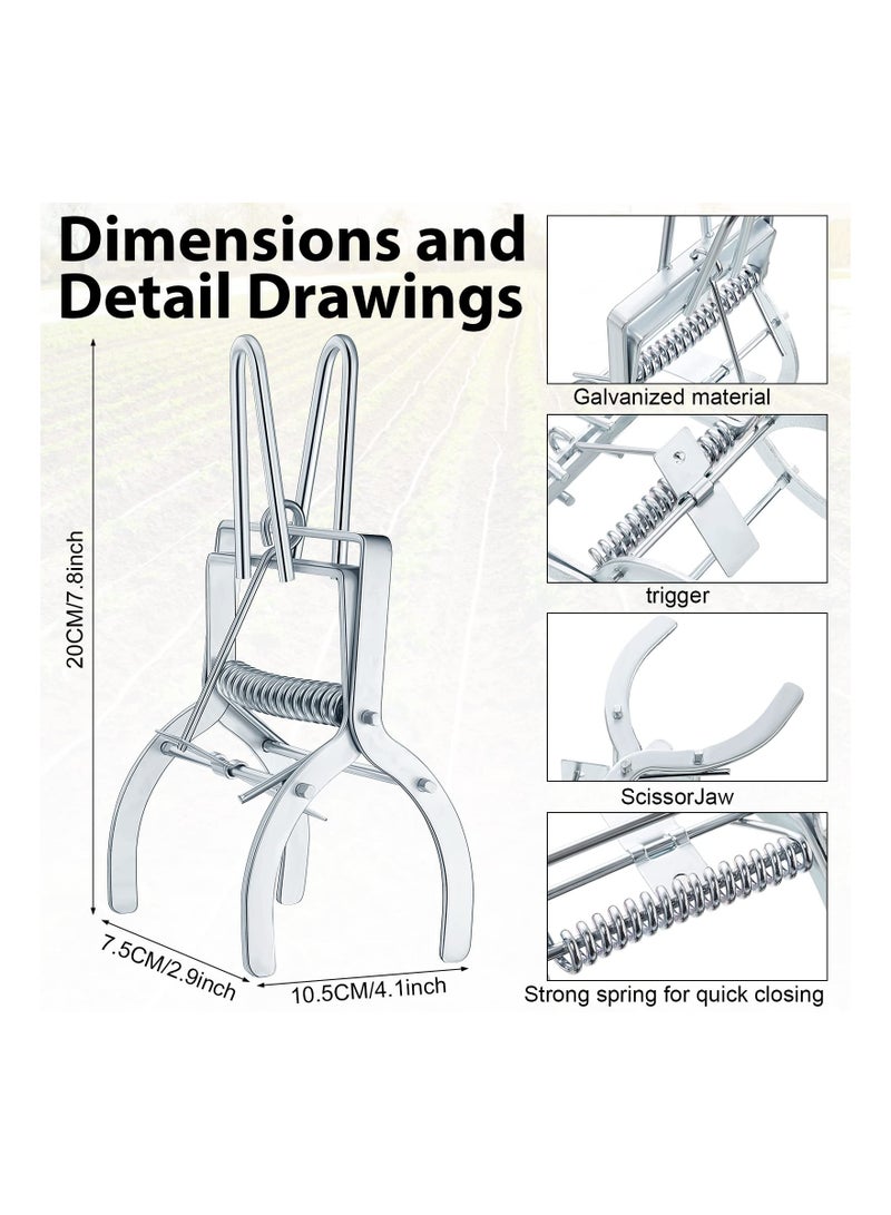 KASTWAVE Mole Trap 8 Pieces Set, Galvanized Steel Gopher Trap Reusable Vole Traps Outdoor Pest Control Traps Lawn Mole Whacker Trap Gopher Vole Exterminator Gopher Vole Exterminator for Gopher Vole Lawn - Image 5