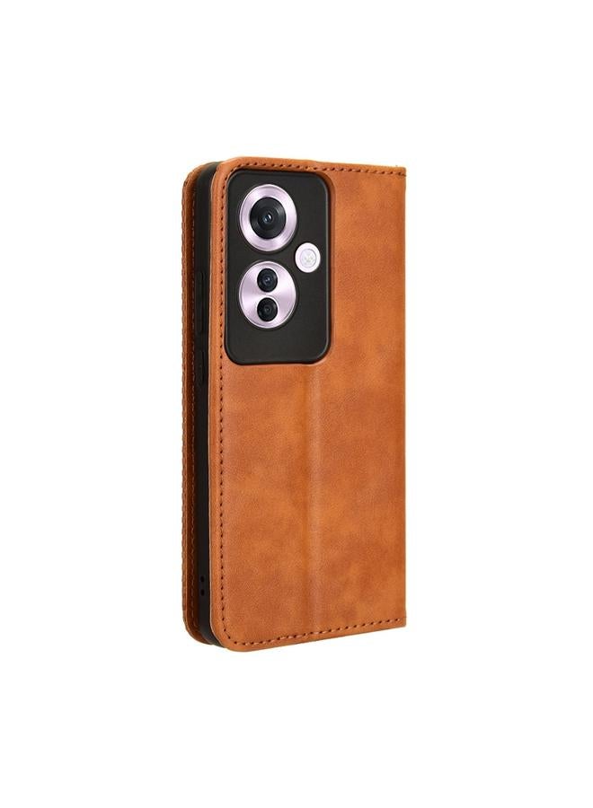 اس-توب جراب لهاتف OPPO Reno11 F 5G / F25 Pro 5G جراب هاتف جلدي بمشبك مغناطيسي بتصميم كلاسيكي - Image 3