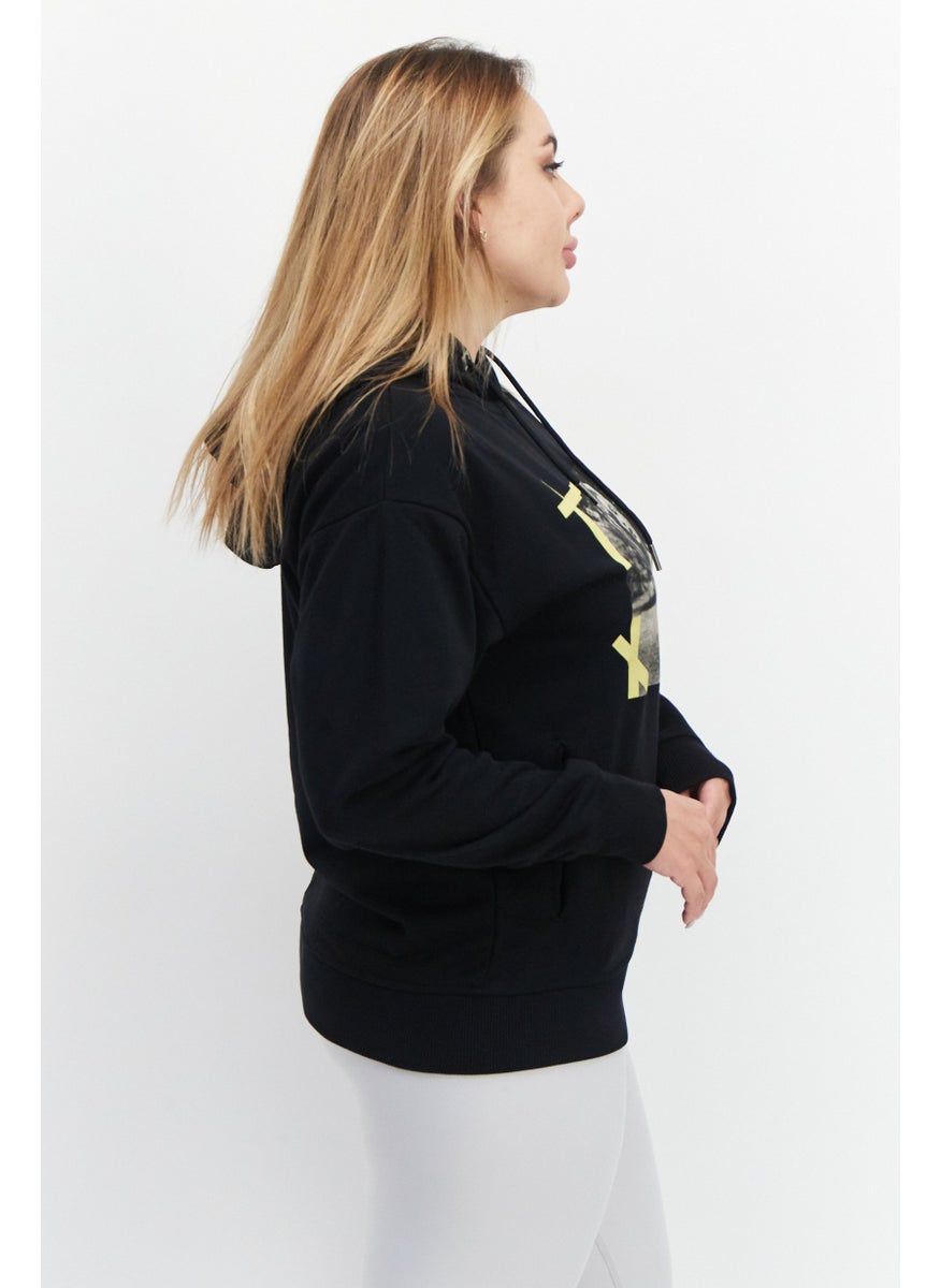 Marilyn Monroe - Women Hooded Printed Long Sleeve Sweatshirts, Black - Image 1