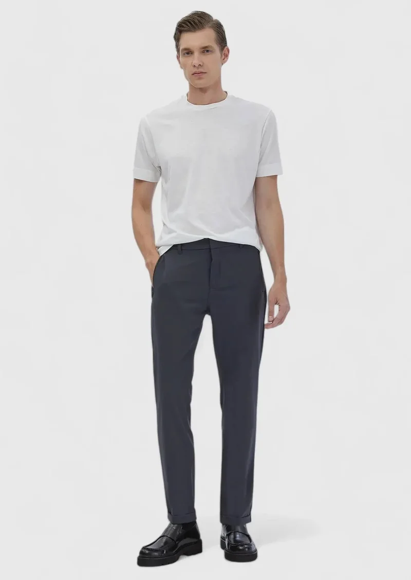 RAMSEY Dark Grey Knitting Jogging Fit Casual Trousers