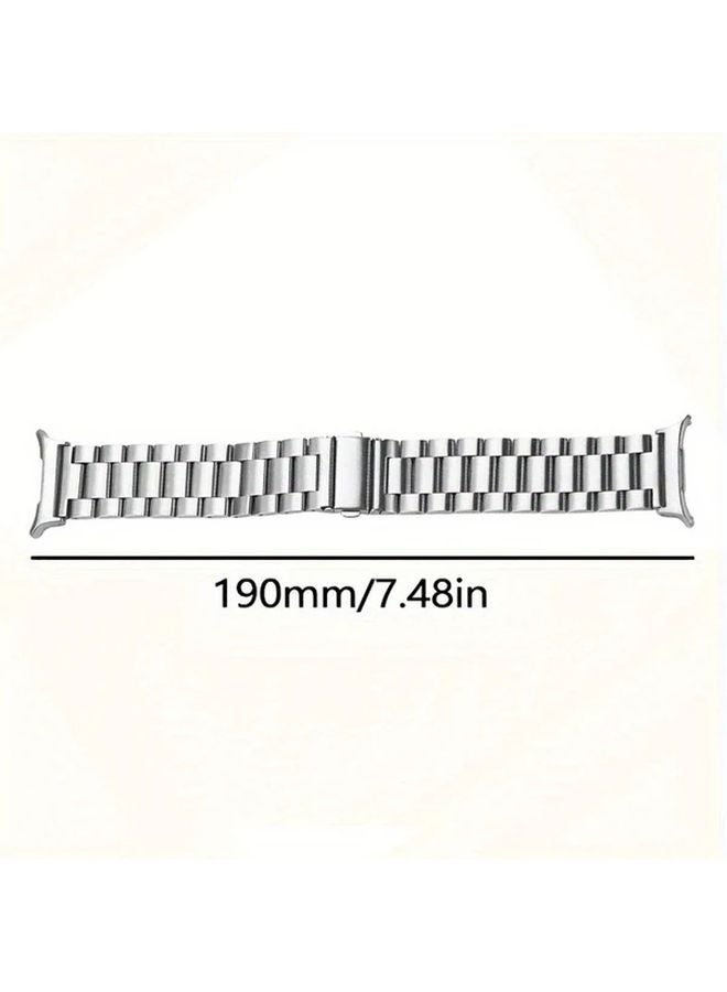 Silvery Stainless Steel Metal Band For Samsung Galaxy Watch 7 Ultra 47mm Bracelet - Image 3