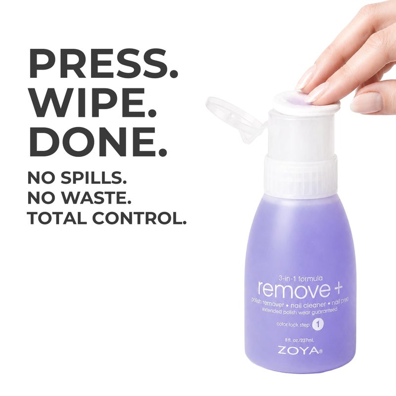 ZOYA Remove Plus 3 in 1 Formula - Liquid Polish Remover, Nail Cleaner, Nail Prep, 8 Fl Oz - Image 3
