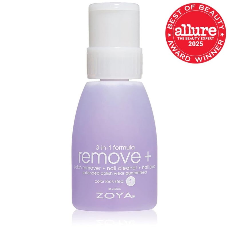 ZOYA Remove Plus 3 in 1 Formula - Liquid Polish Remover, Nail Cleaner, Nail Prep, 8 Fl Oz - Image 1