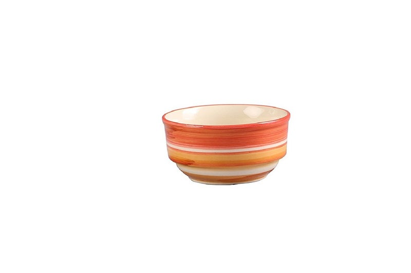 Caffeine Ceramic Handmade Orange Illusion Katori Bowl Set of 2 - Image 2