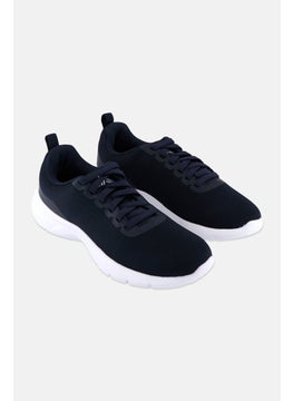 Men Lace Up Running Shoes, Navy Blue