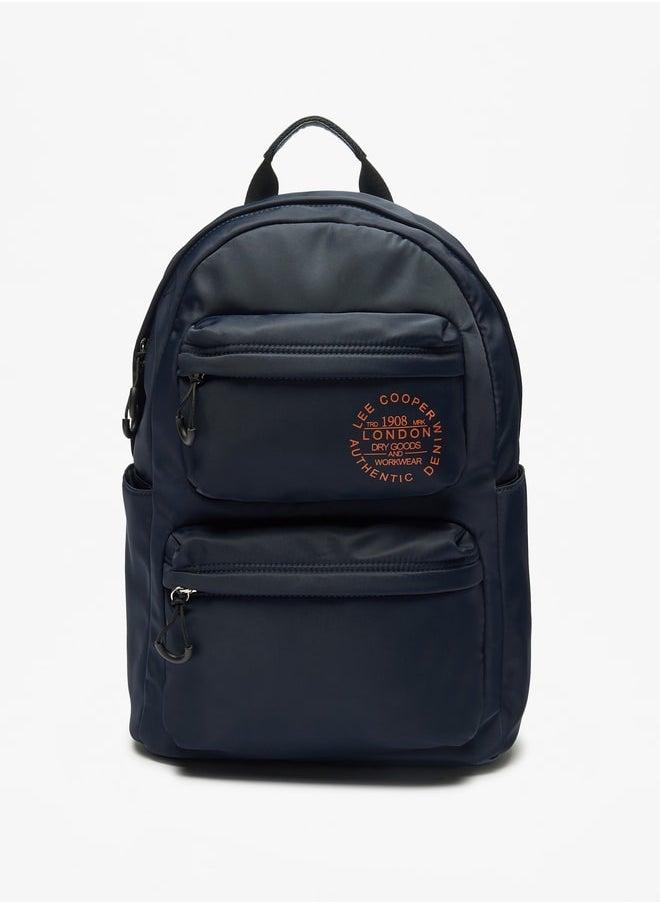 Lee Cooper - Logo Print Backpack with Adjustable Straps and Zip Closure - 32x17x45 cm - Image 1