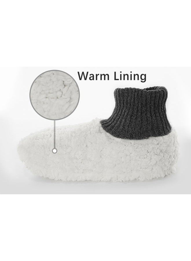 BenSorts Slipper Socks for Men Comfy Cozy Thick House Indoor Boot Sock with Grippers Shoes with Anti-Skid Dark Gray Size 7 8 9 9.5 - Image 2