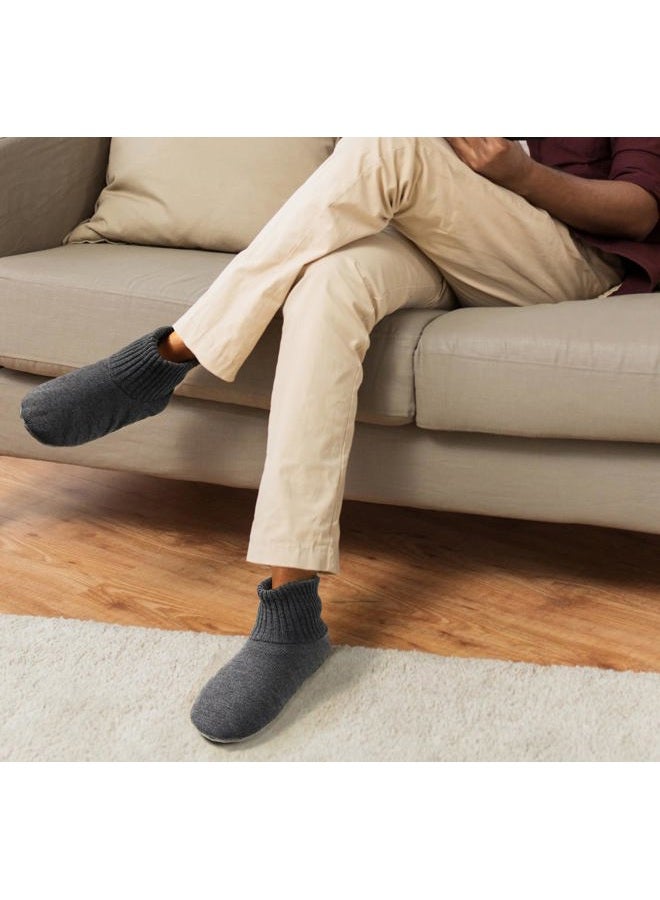 BenSorts Slipper Socks for Men Comfy Cozy Thick House Indoor Boot Sock with Grippers Shoes with Anti-Skid Dark Gray Size 7 8 9 9.5 - Image 5