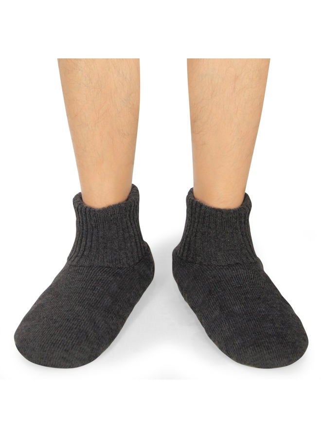 BenSorts Slipper Socks for Men Comfy Cozy Thick House Indoor Boot Sock with Grippers Shoes with Anti-Skid Dark Gray Size 7 8 9 9.5 - Image 4
