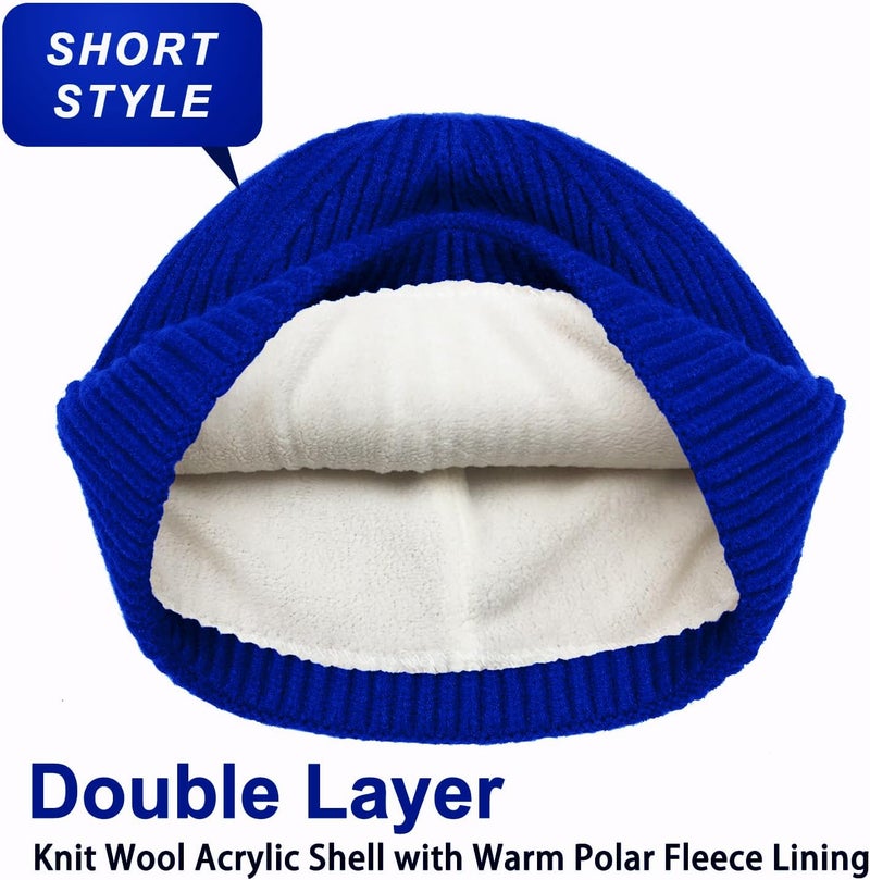 Roybens Swag Wool Knit Cuff Short Fisherman Beanie for Men Women, Winter Warm Hats - Image 2