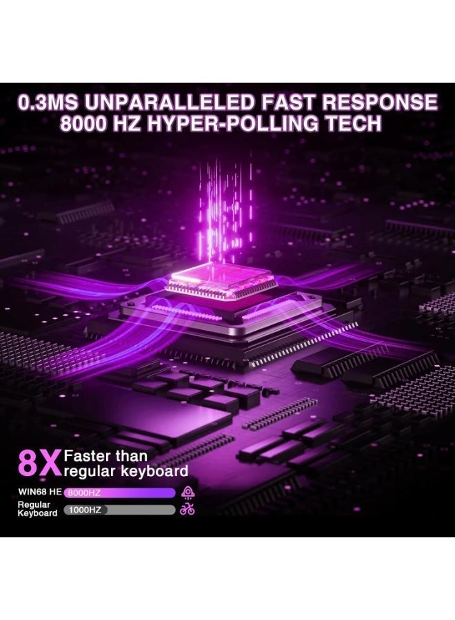 AULA WIN68HE Magnetic Switch Mechanical Keyboard – Rapid Trigger, Adjustable Actuation, 68% Gaming Keyboard, RGB Backlight, Wired USB-C for PC & Laptop - Image 3