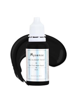 Mysense Mysense Black Face Body Paint,Water Based Washable Face Paint,Non-toxic Cream Body Paint for Adults and Children Halloween SFX Skull Skeleton Zombie Vampire Joker Cosplay Makeup,0.6oz  - Image 1