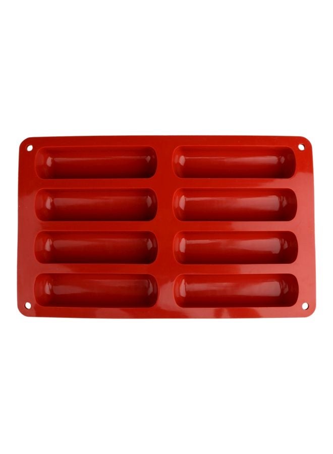 NIBEMINENT Non-Stick Eclair Cake Baking Mould Red 29x18cm - Image 1