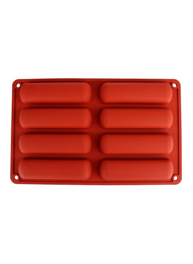 NIBEMINENT Non-Stick Eclair Cake Baking Mould Red 29x18cm - Image 2