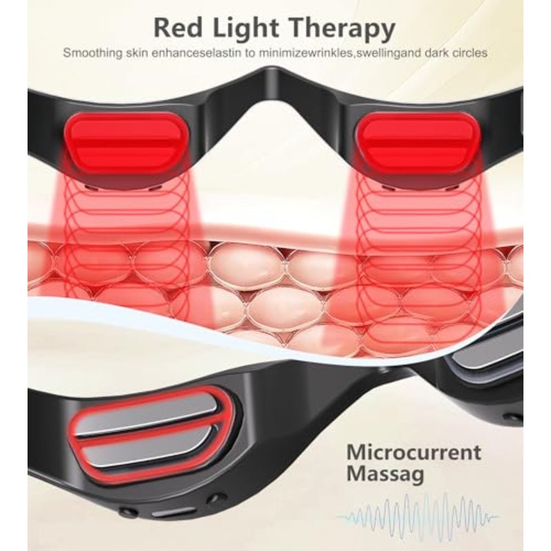 Under-Eye Red Light Therapy Glasses, Rechargeable Therapy Device Microcurrent Eye Massager, Eyes Bag Remover for Dark Circles, Eye Bags and Wrinkles - Image 3