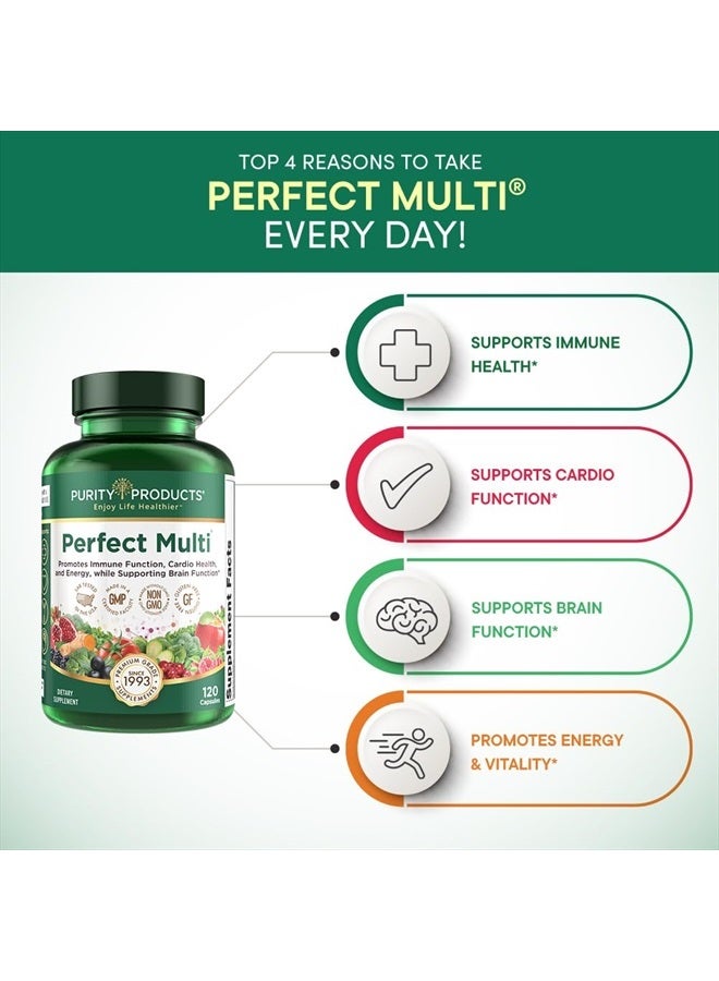 Purity Products Perfect Multi - Multivitamin Packed with Vitamins, Minerals and Phytonutrients - 60 Breakthrough Nutrients - Support for Healthy Immunity, Normal Energy Levels - 120 Capsules (1) - Image 3