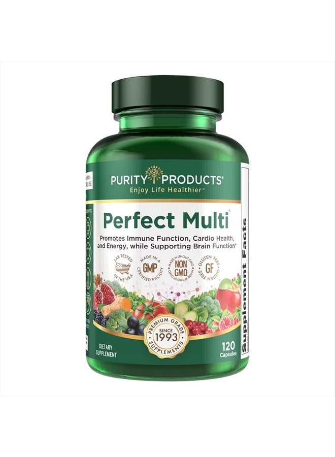 Purity Products Perfect Multi - Multivitamin Packed with Vitamins, Minerals and Phytonutrients - 60 Breakthrough Nutrients - Support for Healthy Immunity, Normal Energy Levels - 120 Capsules (1) - Image 1