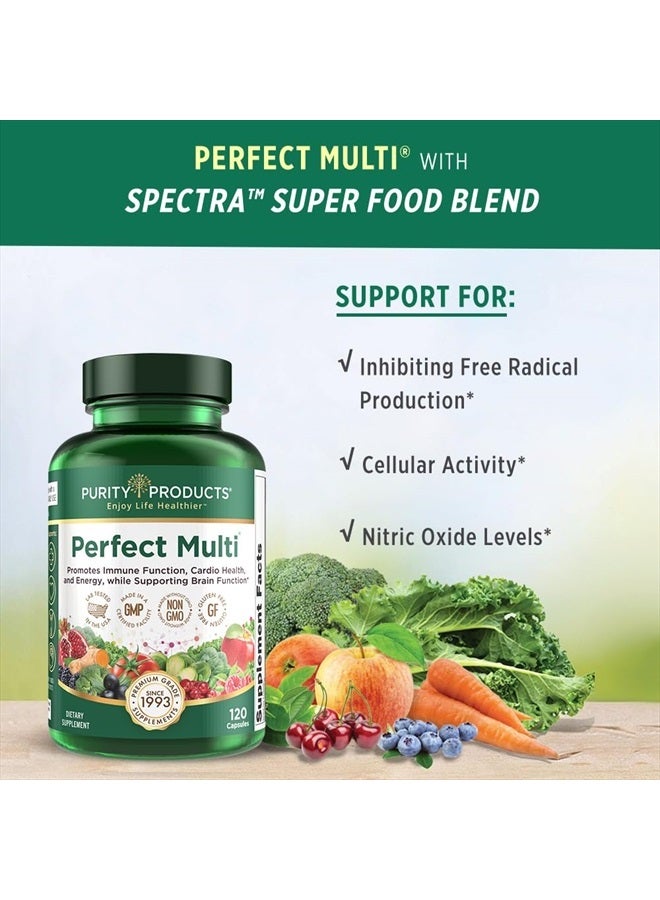 Purity Products Perfect Multi - Multivitamin Packed with Vitamins, Minerals and Phytonutrients - 60 Breakthrough Nutrients - Support for Healthy Immunity, Normal Energy Levels - 120 Capsules (1) - Image 4