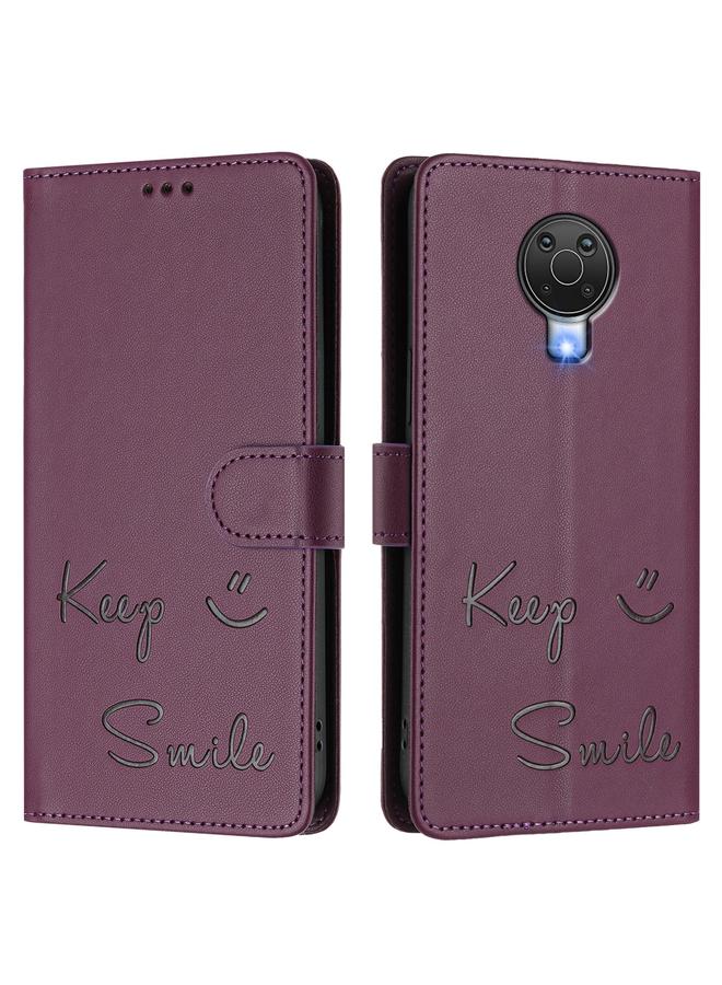 اس-توب جراب لهاتف Nokia 6.3 / G20 / G10 جراب هاتف جلدي بنقش ابتسامة بتقنية RFID - Image 3