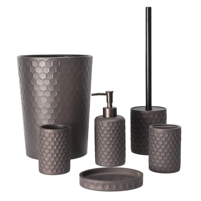 BATHROOM ACCESSORY SET 6 PCS BRONZE BATHROOM ACCESSORIES SET WITH TRASH CAN TOOTHBRUSH HOLDER TOOTHBRUSH CUP SOAP DISPENSER SOAP DISH TOILET BRUSH WITH HOLDER ACCESSOIRE SALLE DE BAIN