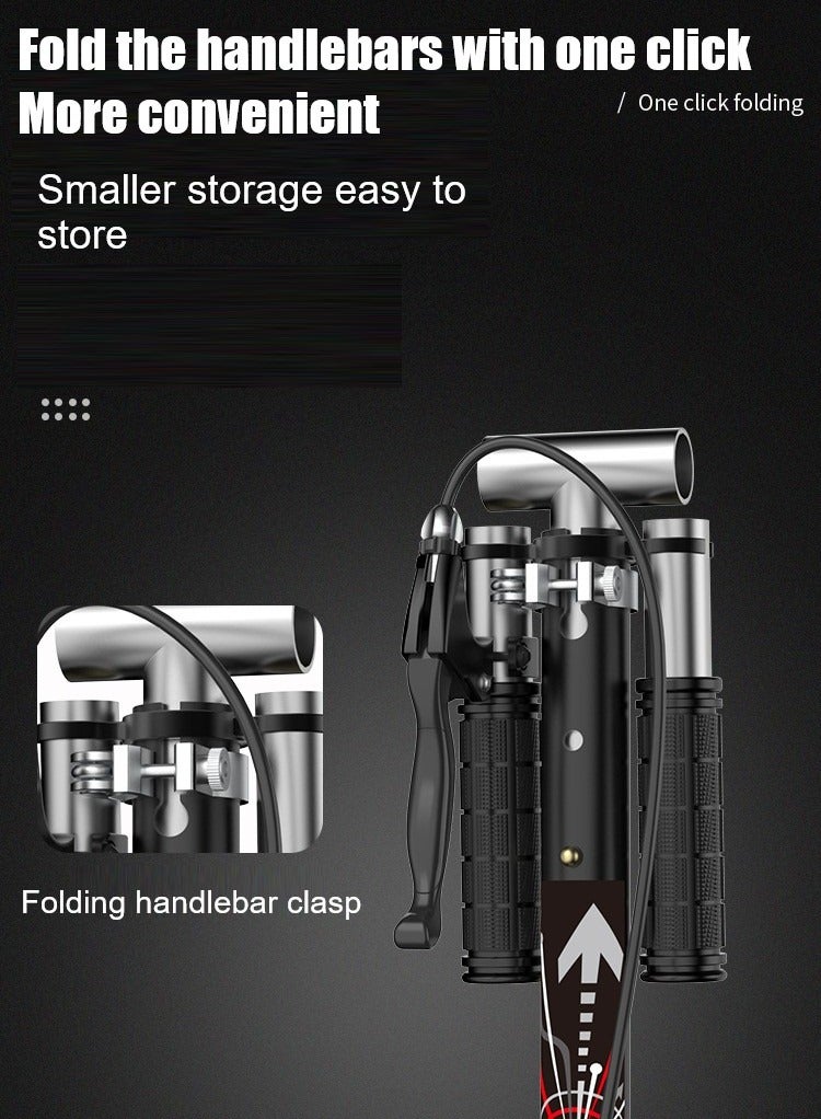 GUDOO Kick Scooter Foldable Scooter with 4 Adjustment Levels Handlebar Teens and Adult Scooter with Anti-Shock Suspension Dual Brake Design Max Load 100 KG 8IN Big Wheels for Kids Teen and Adults - Image 2