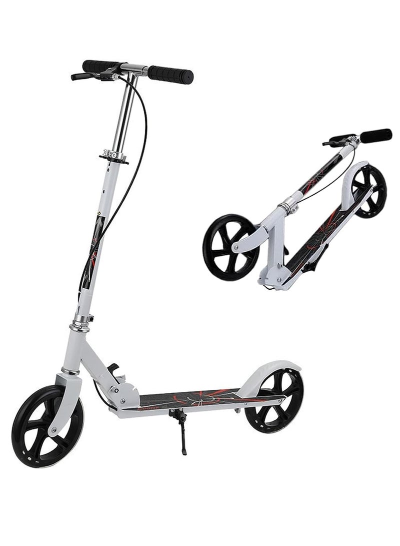 GUDOO Kick Scooter Foldable Scooter with 4 Adjustment Levels Handlebar Teens and Adult Scooter with Anti-Shock Suspension Dual Brake Design Max Load 100 KG 8IN Big Wheels for Kids Teen and Adults - Image 1