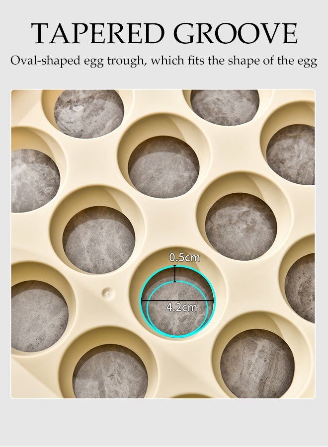 DUNISO 32 Grid Egg Holder Egg Storage Drawer Container 2 Layer Drawer Household Egg Storage Box Stackable Egg Storage Tray Shockproof and Drop-Proof Food Storage Container Plastic Egg Basket Refrigerator Organiser for Egg - Image 3