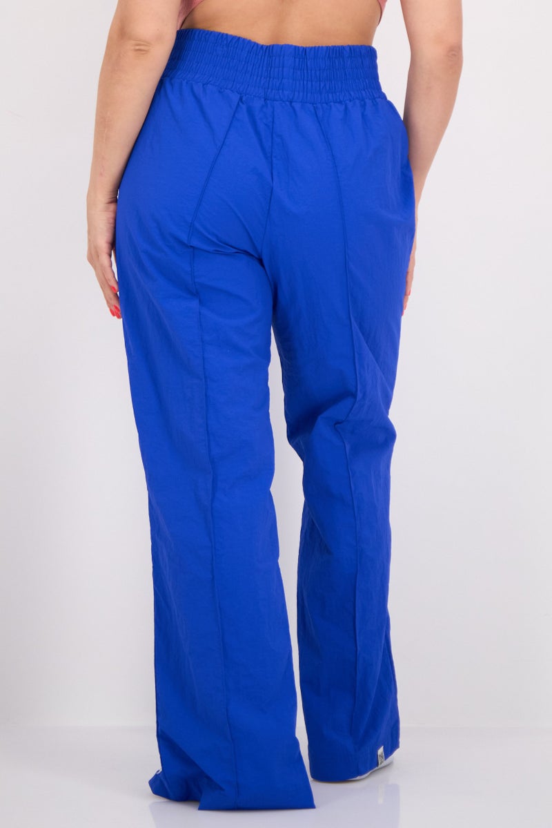 The Giving Movement Women Regular Fit Plain Split Leg Pants, Blue - Image 2