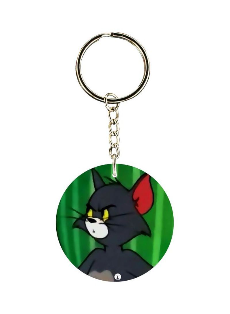Cartoon Tom Printed Dual Sided Keychain