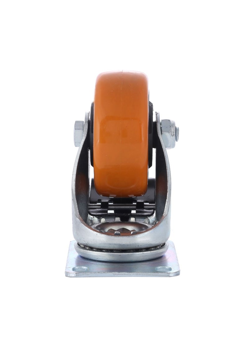 BMB tools 2-Piece 125mm Orange PVC Medium Duty Caster Double Ball Bearing - Swivel with Brake - Plate - Image 4