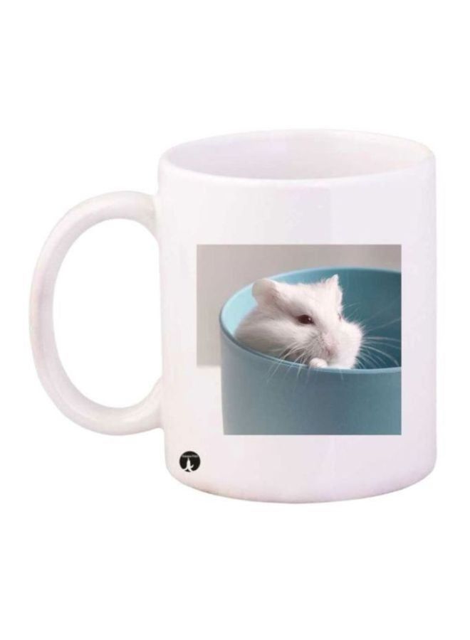 RKN Hamster Printed Coffee Mug White Blue - Image 1