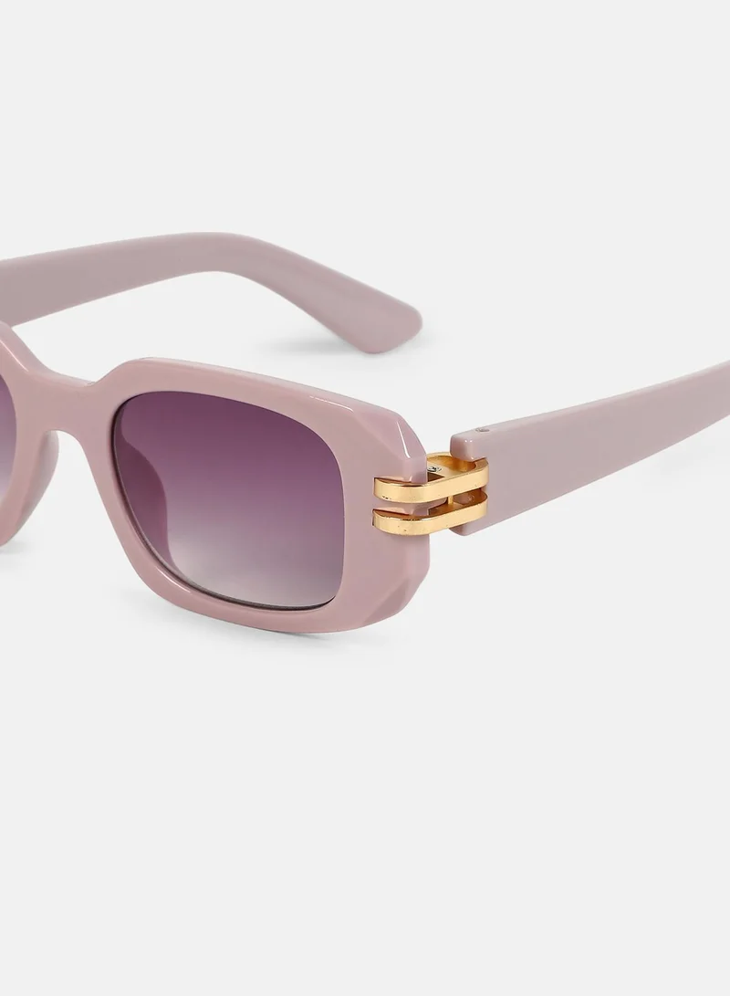 Haute Sauce Polarized Full Rim Rectangle Sunglasses For Women