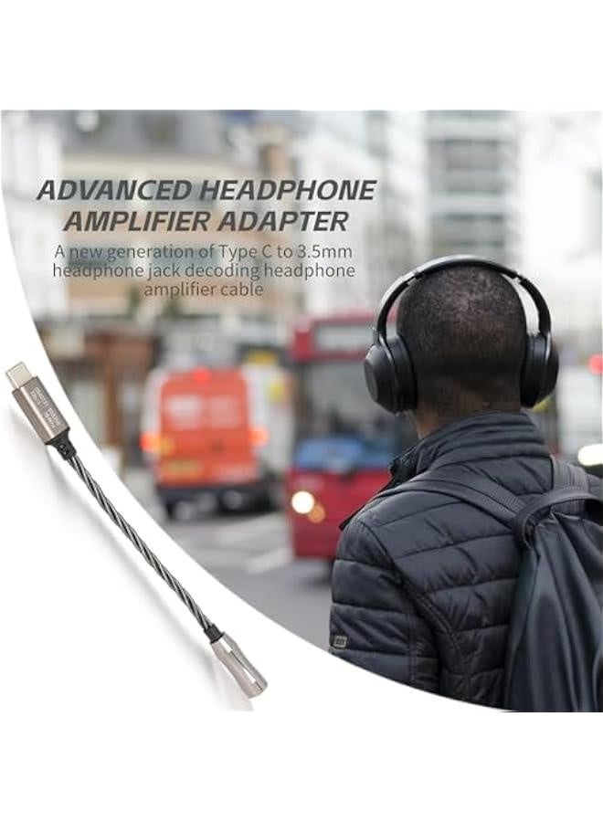 Type C to 3.5mm Headphone Amplifier Adapter, Cs43131 High Performance Chip, Can Be Connected to Your for Android Phone Via USB‑c. Connect Your Pc, Laptop Directly or Via a USB Adapter(Cool Grey) - Image 4
