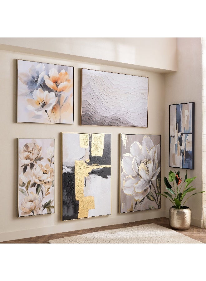 Home Box Vivid Stretcher Framed 60% Hand-Painted Three Flowers Canvas Art - 80x80 cm - Image 4