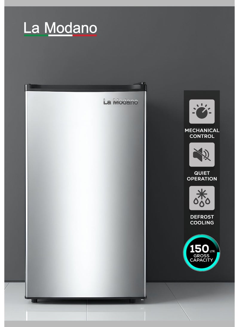 La Modano 150L Gross / 83L Net Single Door Refrigerator, Manual Temperature Control, R600a Refrigerant, LED Light, 2 Glass Shelves + 1 Drawer, Inside Condenser, Recessed Handle - LMR150D (1 Year Warranty) - Image 1