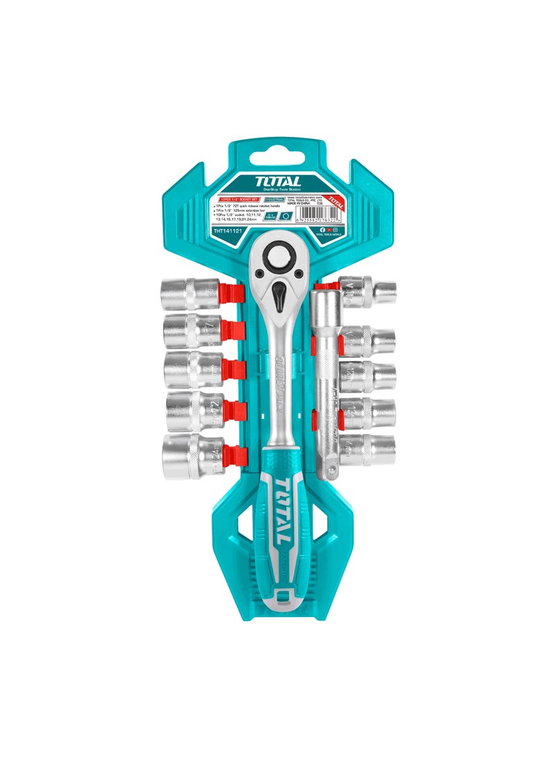 TOTAL 12 Pieces 1/2" Socket Set - Image 1