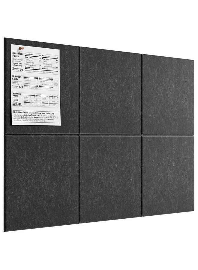 MaxGear Large Cork Board For Wall 36" X 24", Dark Gray Bulletin Board, 6 Pack Felt Wall Tiles With Pushpins, Cork Boards For Office Pin Board Tack Board Cork Boards - Image 1