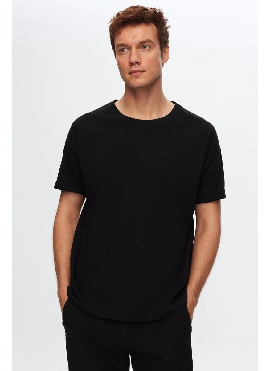 دي أس دامات D'S Groom Black/White 5-Piece Oversize 100% Cotton T-Shirt 6HC14ORTBN006