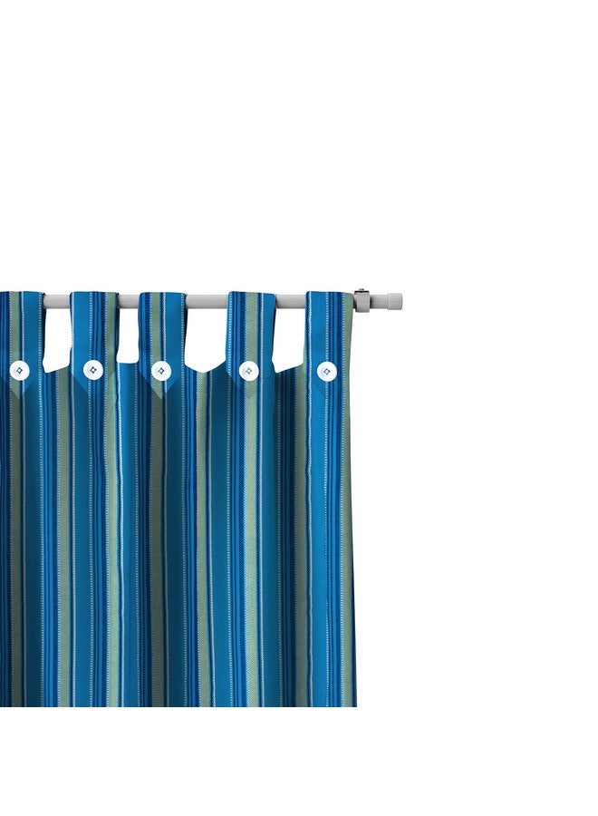 Tidy Tidy Blue with Yellow Colour Cotton Loop Window Curtain - Pack of 3 Pieces (5 Feet, Striped) - Image 1