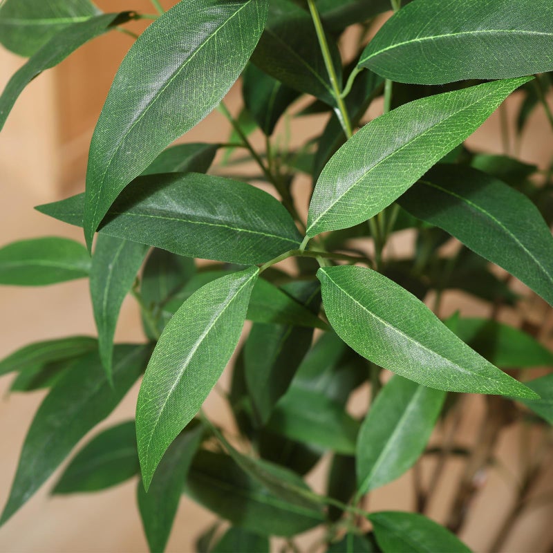 Ferrgoal Artificial Eucalyptus Treeï¼Œ5FT UV Resistant Fake Outdoor Plants,Artificial Plants Indoor with White Planter,Silk Leaves,Faux Tree for Home Decor Floor Porch Liveing Room - Image 2