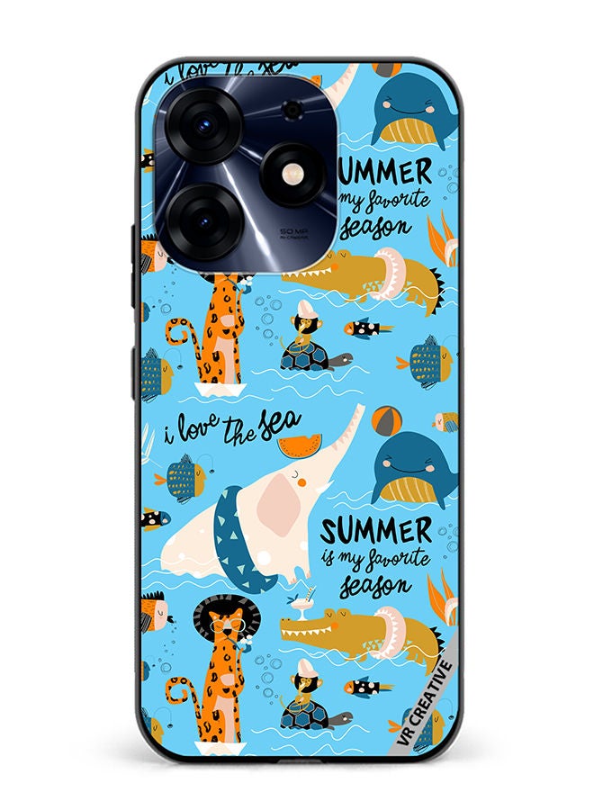 VR CREATIVE Protective Case Cover For Tecno Spark 10 Pro Funny Cat Design Multicolour - Image 1