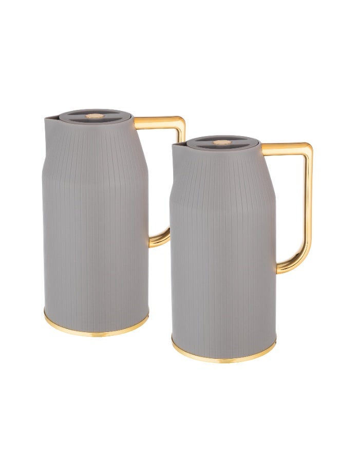 اباريك الصفا طقم ترامس شاي وقهوة 1 لتر لون رمادي - Image 1