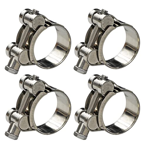 AKIHISA T-Bolt Hose Clamp,23-25mm OD Range 304 Stainless Steel Pipe Strap Clamp, Adjustable Heavy Duty Tube Clamp (4Pack, 0.90" to 0.98") - Image 1