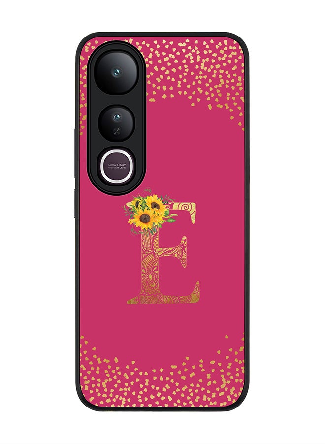 Stylizedd For vivo V50 Lite Case,Slim fit Camera Protection, Shockproof Thin Phone cover  - Custom Floral Monogram - E ( Deep Pink )
