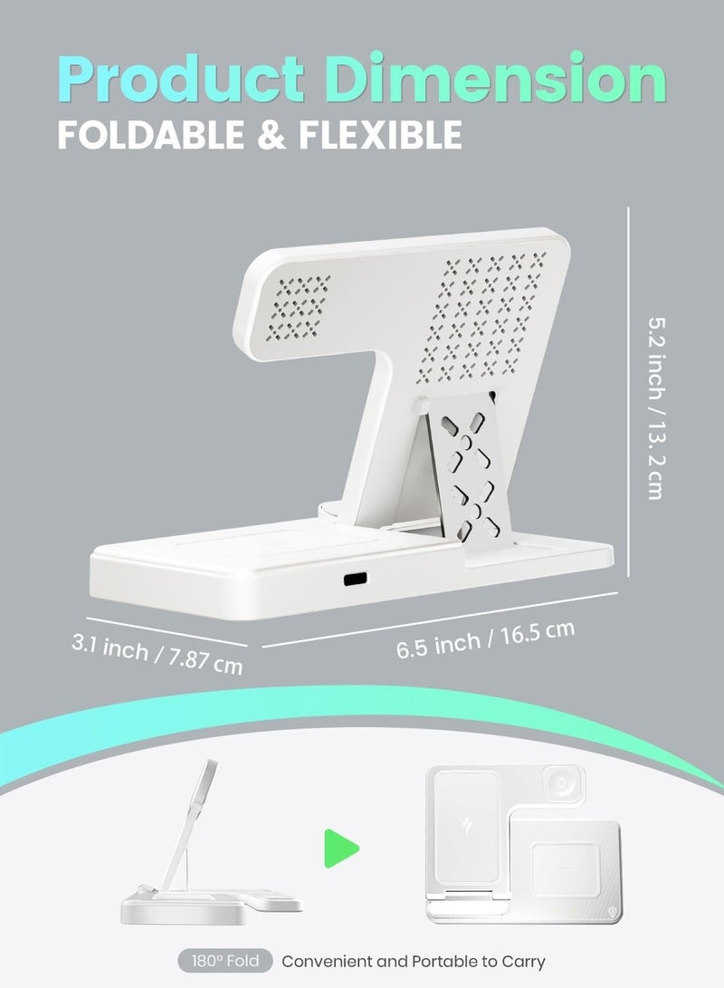 MORTICO Wireless Charger iPhone Charging Station: 3 in 1 Charger Stand Multiple Devices for Apple - iPhone 16e 16 15 14 Pro Max 13 12 11 - Watch 10 9 8 7 6 5 4 3 2 SE and Ultra Series - Airpods 4 3 2 Pro - Image 5