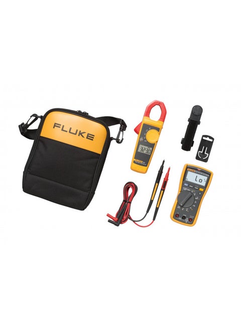 Fluke 117/323 Kit Multimeter and Clamp Meter Combo Kit For Residential And Commercial Electricians, AC/DC Voltage, AC Current 400 A, Includes Test Leads, TPAK And Carrying Case