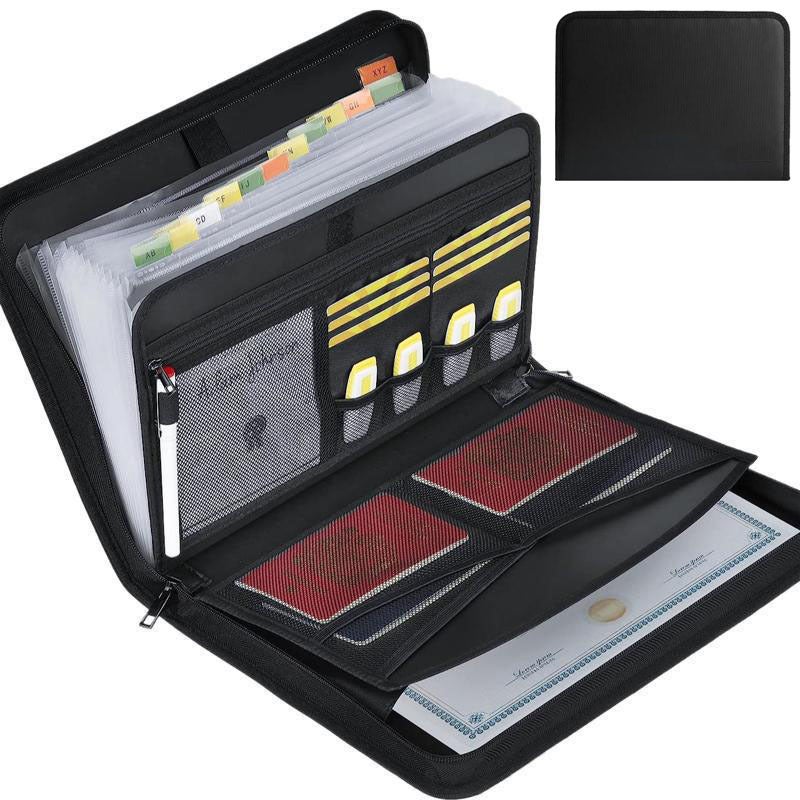 Waterproof Fireproof Expanding File Organizer A4 Multi-layer Folder with Handle - Image 3