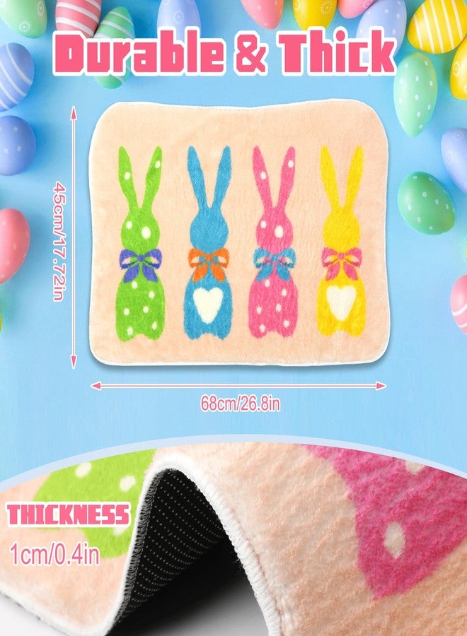 FEBSNOW Easter Bunny Bathroom Rug, Non-Slip Water Absorbent Bath Mats Decorations for Bathroom, Bunny Easter Spring Tufted Bath Rug for Bath Room Shower Tub Kitchen Area Rug（26.8 x 17.7 inch - Image 2