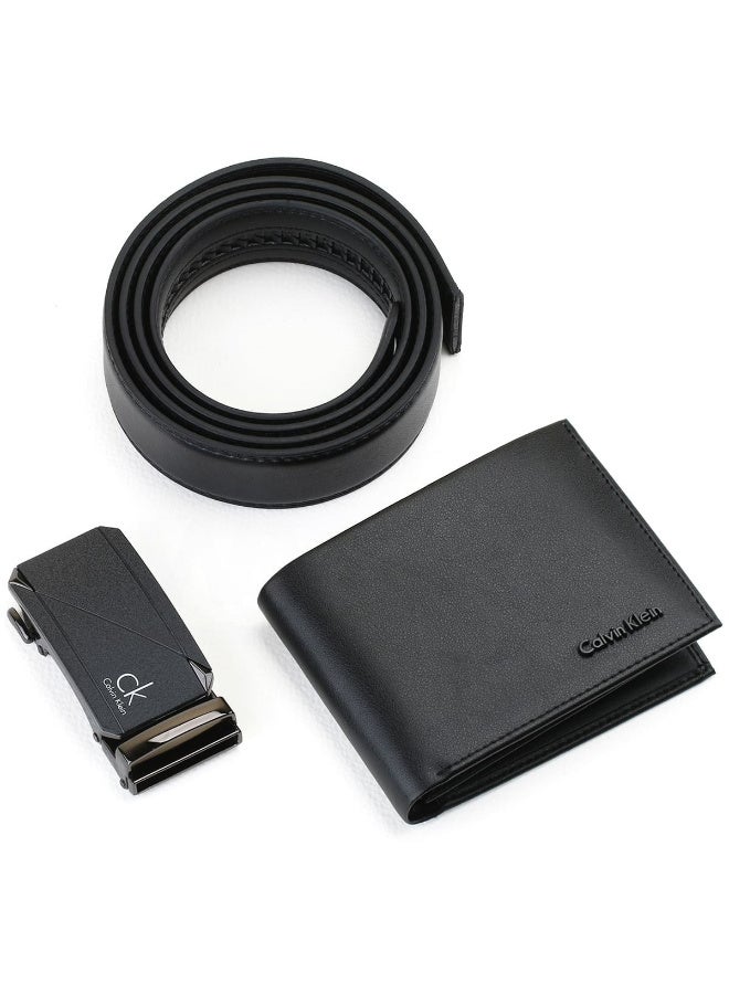 كالفن كلاين جينز مجموعة هدايا محفظة وحزام من الجلد الطبيعي باللون الأسود من كالفن كلاين CK - Image 2